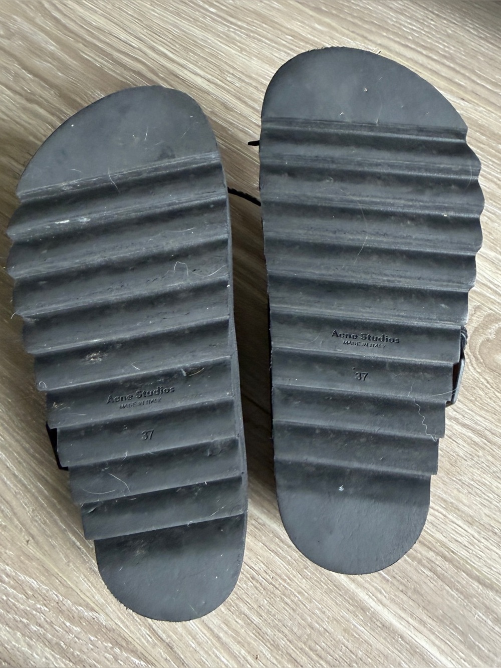 Acne Studios Platform Leather Sandals Black Made in Italy size 37 US 7 - Picture 7 of 10